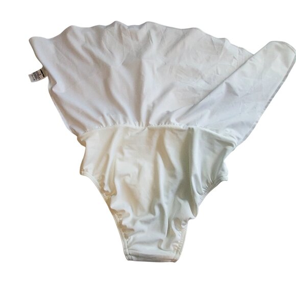 Lands End White Tiered Womens Swimsuit Skirt Bottom Elastic waistband for comfor - Picture 8 of 8